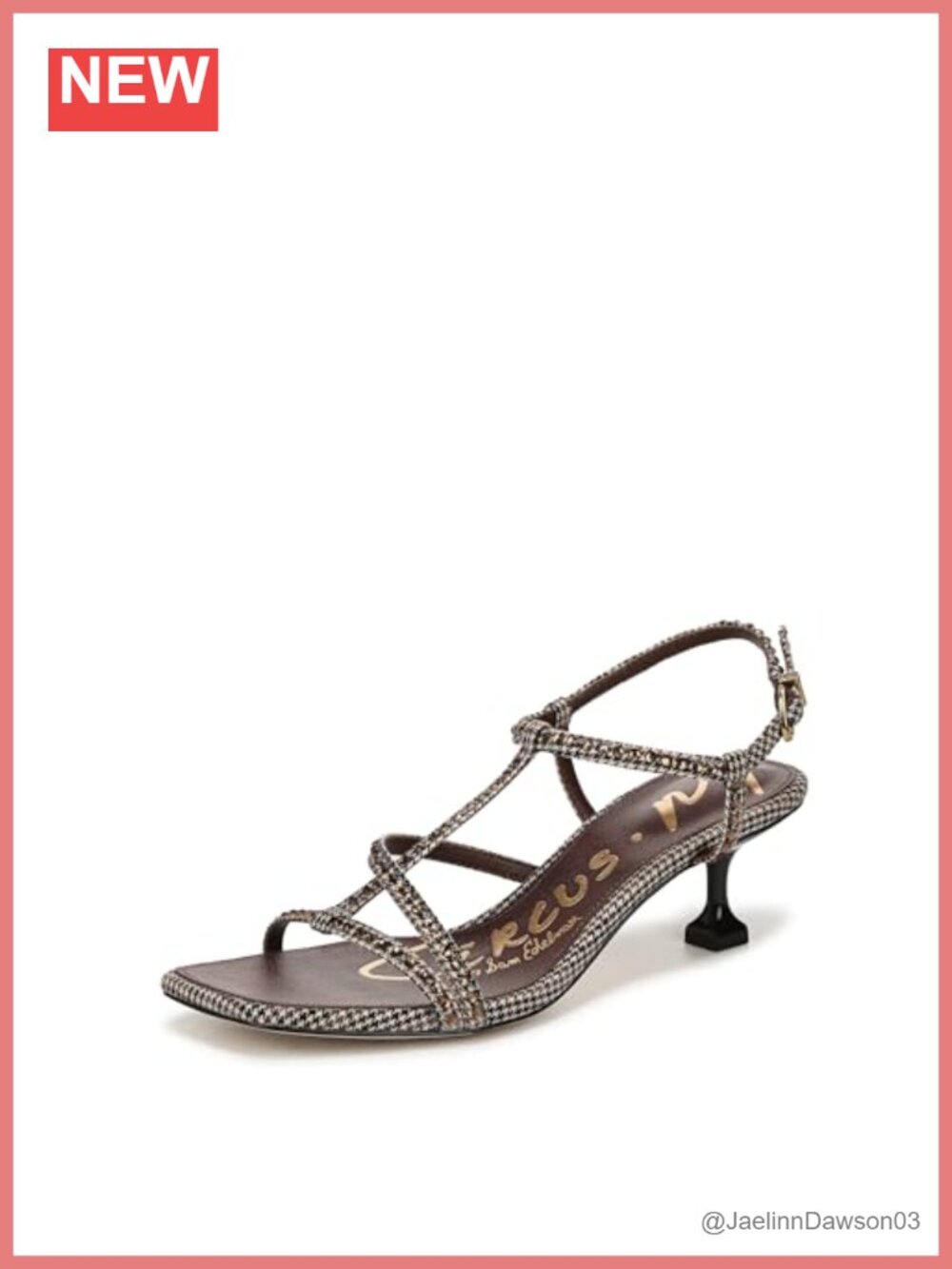 Women's Strappy Glitz Kitten Heel Slingback Sandals